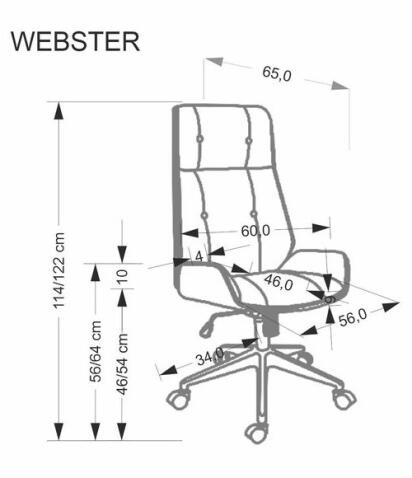 Кресло компьютерное HALMAR WEBSTER бежевый/орех