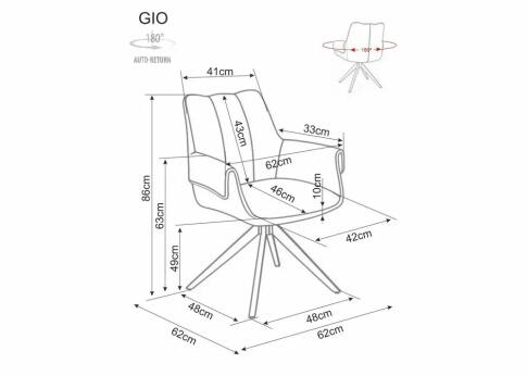 Стул SIGNAL GIO t.250 бежевый/черный, поворотный