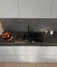 Кухонная мойка GRANFEST QUADRO Q-775KL черный Кухонная мойка GRANFEST QUADRO Q-775KL черный