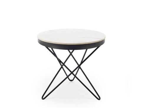 Стол журнальный HALMAR LEILA 2 белый мрамор/черный
