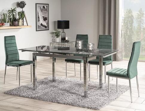 Стол обеденный SIGNAL GD017 черный/хром 110-170/74