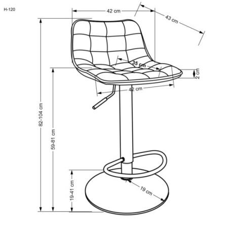 Стул барный HALMAR H120 темно-зеленый/золотой