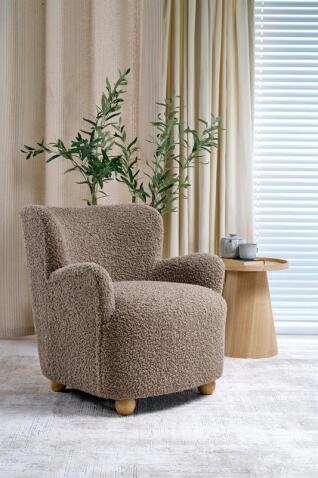 Кресло HALMAR CLAUDIO капучино/натуральный