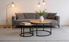 Комплект SIGNAL DION (2 стола журнальных) дуб/черный