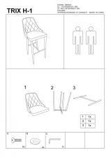 Стул барный SIGNAL TRIX H-1 tap. 06 серый/серый
