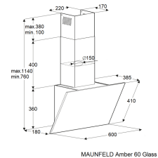 Вытяжка MAUNFELD Amber 60 Glass Black