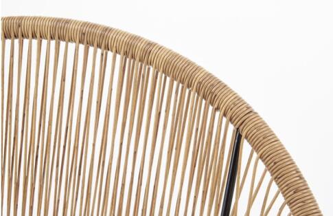 Стул HALMAR BARI ротанг/черный