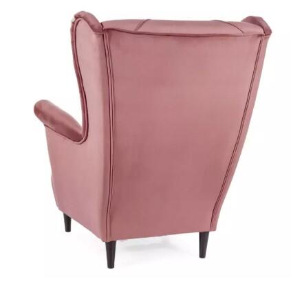 Кресло SIGNAL LADY Velvet Bluvel 52 античный розовый/венге