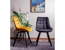 Стул SIGNAL MONTI Velvet Bluvel 19 черный/черный, поворотный
