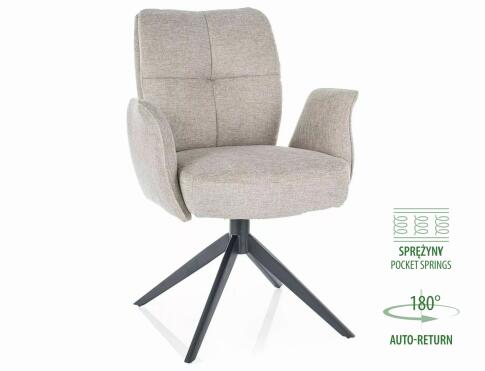 Стул SIGNAL WING Brego 31 светло-бежевый/черный, поворотный