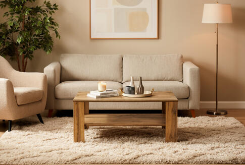 Стол журнальный HALMAR KWADRO дуб вотан/дуб вотан, 110/65/53