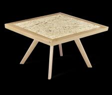 Стол журнальный Sheffilton SHT-S39/70/70 ДУБ/OSB прозрачный лак