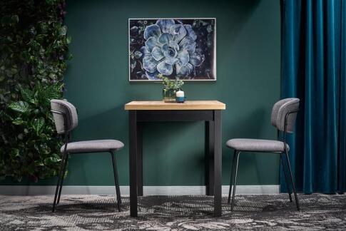 Стол обеденный HALMAR COBALT дуб вотан/черный 120/68