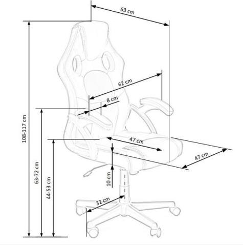 Кресло компьютерное HALMAR BERKEL черный/красный