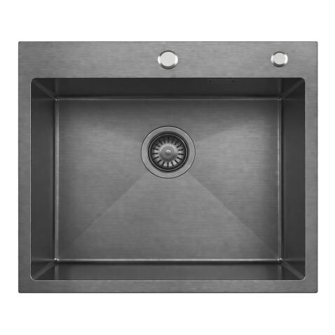Кухонная мойка из нержавейки BLANTEK LS-5848B Nano black