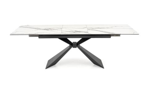 Стол обеденный HALMAR LUCIANO белый мрамор/черный 180-230/90