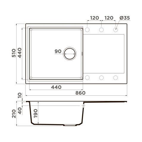 Кухонная мойка Omoikiri Daisen 86-BE Artgranit/ваниль
