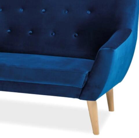 Диван SIGNAL NORDIC 3 Velvet Bluvel 86 темно-синий/бук