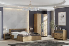 Кровать NN Мебель МСП 1 Дуб золотой/Камень темный 160/200, универсальная