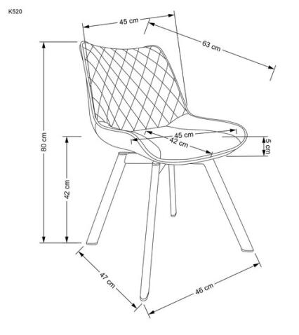 Стул HALMAR K520 темно-серый/черный, поворотный