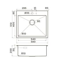 Кухонная мойка из нержавейки Omoikiri Akisame 59-GB  графит