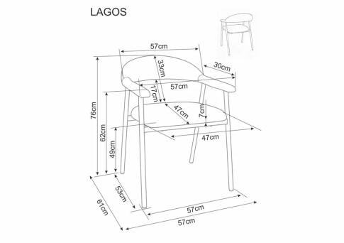 Стул SIGNAL LAGOS D Raven 22 бежевый/орех