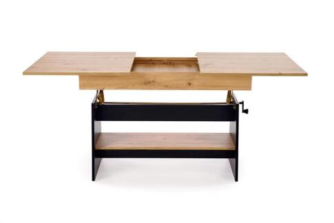 Стол-трансформер HALMAR ERIKA дуб артизан/черный 120-160/70