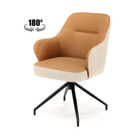 Стул HALMAR K527 коричневый/черный, поворотный