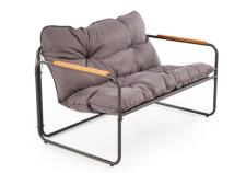 Комплект HALMAR HUDSON (диван + 2 кресла + стол журнальный) серый/коричневый