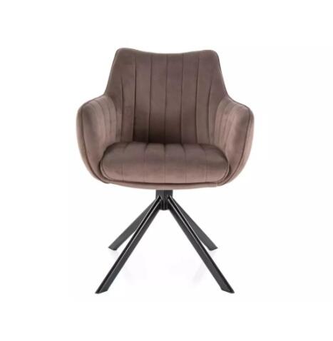 Стул SIGNAL AZALIA Velvet Bluvel 38 капучино/черный, поворотный