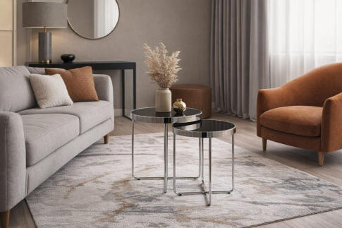 Комплект SIGNAL SAGA (2 стола журнальных) черный/хром