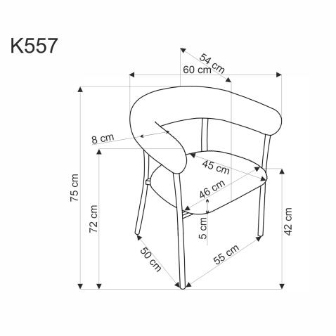 Стул HALMAR K557 бежевый/белый