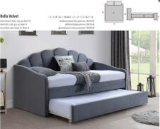 Кровать SIGNAL BELLA Velvet Bluvel 14 серый 90/200