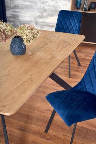 Стол обеденный HALMAR BACARDI дуб натуральный/черный 160-220/90