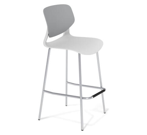 Стул полубарный Sheffilton SHT-ST59/S196 серый/белый/хром лак