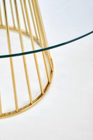 Стол обеденный HALMAR LIVERPOOL прозрачный/золотой 120