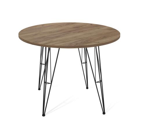 Стол Sheffilton SHT-TU10/90 ЛДСП артикул SHT-T187 черный муар/дуб галифакс табак