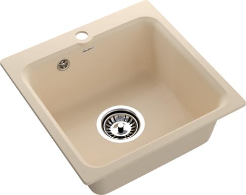 Кухонная мойка GRANFEST SMART SM-430 бежевый + сифон