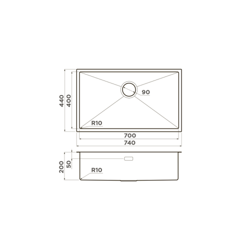 Кухонная мойка из нержавейки Omoikiri Taki 74-U/IF-GB графит
