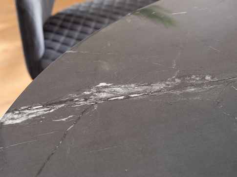 Стол обеденный SIGNAL CYRYL II эффект черного камня/черный/золотой 100