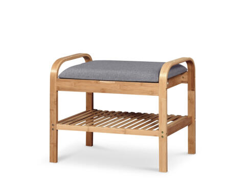 Полка для обуви HALMAR ST-12 натуральный/серый, 60/33/50