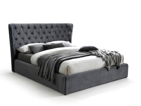 Кровать SIGNAL CARVEN Velvet Bluvel 14 серый 160/200