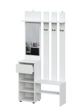 Вешалка NN Мебель (МС Денвер К) Белый, с зеркалом SAFE