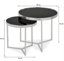 Комплект SIGNAL DELIA II (2 стола журнальных) черный/хром, 60/52 Комплект SIGNAL DELIA II (2 стола журнальных) черный/хром, 60/52