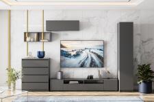 Полка книжная NN Мебель (МС Денвер К) Графит серый