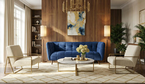 Диван SIGNAL CASTELLO 3 Velvet Bluvel 86 темно-синий/венге