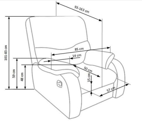 Кресло HALMAR JEFF раскладное, коричневый