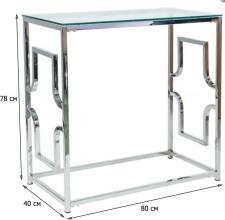Консоль SIGNAL VERSACE C прозрачный/серебряный, 80/40/78