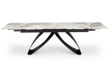 Стол обеденный HALMAR HILARIO белый мрамор/черный 180-260/90