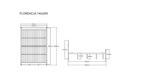 Кровать SIGNAL FLORENCJA белый, 140/200